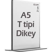 T-Tipi Dikey Şeffaf Föylük Menü Broşür Etiket Fotoğraflık Albüm Stand Sehpa