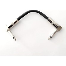 Pedal Ara Kablosu 15 cm Siyah Metal Açılı Uçlar