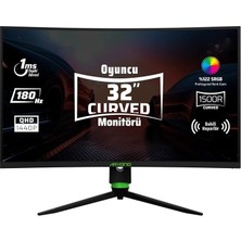Aryond A32 V2 32" 180Hz Qhd 1 Ms HDR10 300 Nit G-Sync Freesync Curved Va Oyuncu Monitörü