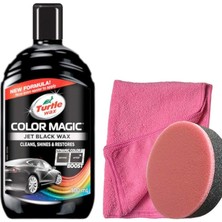 Wax Jet Black Renkli Cila Siyah 500 ml + Pasta Cila Süngeri + 3 Bez