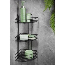 Aydogan's Köşelik Banyo 3 Raflı Siyah Metal ROYALEKS-56574