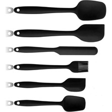 Yanmaz Yapışmaz Silikon 6'lı Pasta, Yumurta Fırçası, Kaşık Bıçak, Spatula Mutfak Seti
