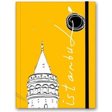 Color Renkli Istanbul Defter Çizgili Lastikli Galata