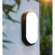 Bahçe Balkon Banyo Teras Duvar LED Işık Nem Su Geçirmez Siyah Kasa Beyaz Işık 6400K