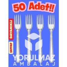 Yorulmaz Ambalaj 🍽️ 🍴 🍴 Şeffaf Plastik Çatal 50 Adet – Dayanıklı ve Hijyenik Kullan-At Çatal