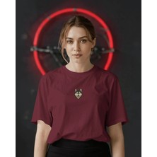 Muhtar Store Husky Köpek Baskılı Unisex Oversize Tişört – Minimal Husky Tasarım