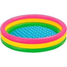57412 Renkli Şişme Taban 3 Bölme Havuz 114 Cm, Su Sporları, Plaj Malzemesi, Şişme Ürün, Yüzme Aksesuarı, Kamp, Dalış, Güvenlik
