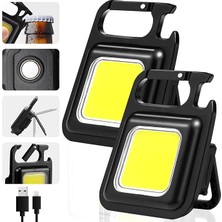 Mini El Feneri, 1000 Lümen Parlak Şarj Edilebilir Anahtarlık, 3 Modlu, Taşınabilir El Feneri, Katlanır Tutucu, Şişe Açacağı ve Mıknatıslı Ayaklı [enerji Sınıfı A+++] Marka: (2)