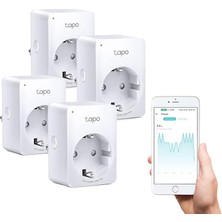 Tapo P110 4-Pack, Enerji Izleme, Amazon Alexa ve Google Home ile Çalışır, Uzaktan Kontrol, Cihaz Paylaşımı, Hub Gerekmez, Mini Akıllı Wi-Fi Soketi