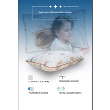 Pufymax %100 Organik Pamuk Müslin Kumaşlı Çocuk Yastığı ,boyun Destek Yastığı,1.kalite Boncuk Silikon