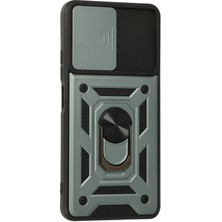Vera Vtc  Xiaomi Poco F3 Kılıf Pars Lens Yüzüklü Silikon - Yeşil 965874