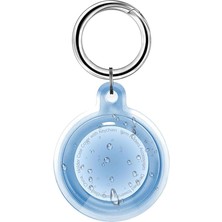 ile Uyumlu Kılıf Su Geçirmez Ultra Şeffaf Görünümlü Kılıf ve Anahtarlık, Sert Silikon Şeffaf Renkli (Mavi)