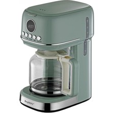 Gem Retro Filtre Kahve Makinesi – 900 W, 1, 5 L Cam Demlik | Mint Yeşil
