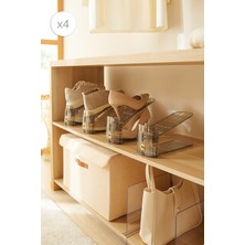 Ocean Home Textile 4'lü Ayarlanabilir 3 Kademeli Antrasit Ayakkabı Düzenleyici Ayakkabı Rampası Organizer 26x11.5x19.5 cm