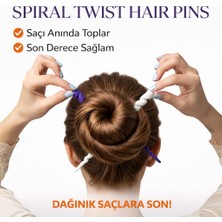 Yapı3D Spiral Saç Tokası 2’li Set (Siyah + Beyaz) 17 cm | Topuz Sabitleyici Saç Pimi | Sert Plastik Dayanıklı Saç Tokası | Pratik Saç Toplama Aparatı