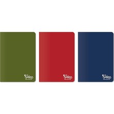 Colors Ofis Serisi, A4 60 Yaprak Çizgili Karton Kapaklı Defter 3'lü Paket, Kırmızı, Mavi, Yeşil