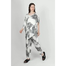 Des Concept Kadın Desenli Asimetrik Viskon Bluz