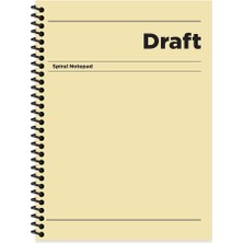 Color Kareli Sert Kapak Spiralli Draft Defter Sarı 17X24