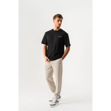 Piero Perla Erkek Örme Kısa Kol Oversize Siyah T-Shirt