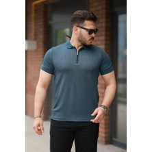 Deridün Yıldız Shoes Erkek Fermuarlı Yaka Kısa Kollu Tişört