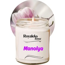 Aydogan's Doğal Özel Seri Kokulu Dekoratif Kavanoz Mum 210 cc - Manolya Esansı - Ryl