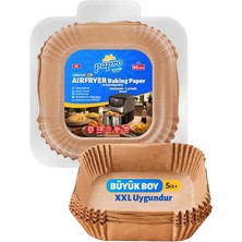 Pişirme Kağıdı, Fritöz Yağlı Kağıdı, Yanmaz Kağıt Xxl Uyumlu 50 Adet (Kare) (1, Kare Büyük Boy 20X20)