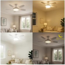 Vantilatörü LED Ampul 81 cm Büyük Boy 3 Kademe Fan 3 Işık Modu Kumandalı E27 Uyumlu