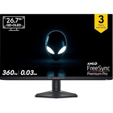 AW2725DF 27 Inç Qhd (2560 x 1440) Oyun Pc Ekranı, 360 Hz, Qd Oled, 0,03 Ms, Amd Freesync Premium Pro,%99,3 Dcı-P3, HDR400, Usb-C, 2x Displayport, Hdmı, 4x Usb, 3 Yıl Garanti