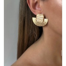 Marem Yelpaze Marka Model Çelik Küpe