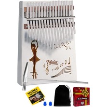 KLX-540 Beyaz Renk Gerçek Ağaç Kalimba 17 Tuşlu Full Set