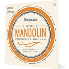Mandolin Telleri, Fosfor Bronz, EJ74, Orta Kalınlık 11-40, 8 Tel Seti, 1’li Paket
