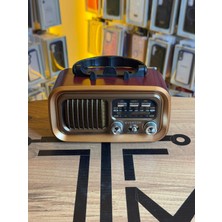Avcı Teknoloji Market Nostaljik Radyo Bluetoothlu Fm Am USB Sd Kart Girişli Şarjlı Taşınabilir Ses Sistemi