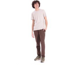 Piero Perla Interlok Compact Tona Ton Eva Nakışlı Bisiklet Yaka Slim Fit Erkek Taş T-Shirt