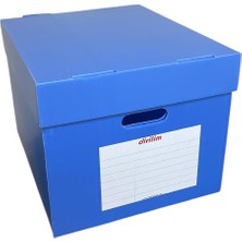 Kutusu 41X35X30H Geniş 5 Klasör Kapasiteli Mavi Renkli Oluklu Plastik Arşiv ve Taşıma Kutusu Sağlam ve Suya Dayanıklı Corrugated Plastic Sheets Ofis Kutusu Office Box (10)