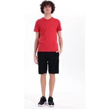 Piero Perla Jaguar Baskılı ve Etek Nakışlı Bisiklet Yaka Slim Fit Erkek Kırmızı T-Shirt
