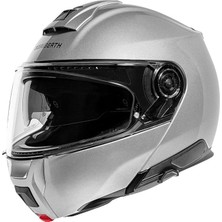 C5 Glossy Silver Çene Açılır Motosiklet Kaskı 61 (Xl)