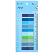 10 Renkli Cetvelli Şeffaf Pet Index • Index Sticker • Post-It • Sticky Note