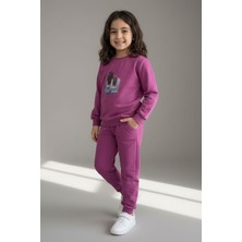 Evavi Kız Çocuk Pembe Anne Kız Baskılı Eşofman Takımı