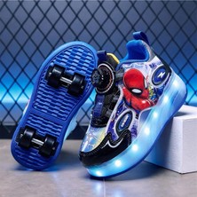 Lillypicca Erkek Çocuk Spor Ayakkabı Şarj Edilebilir Farklı Modlarda LED Işıklı Kapanabilir Tekerlekli