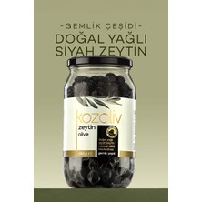 Kozoliv Doğal Gemlik Çeşidi Yağlı Siyah Zeytin 650 gr Cam Kavanoz