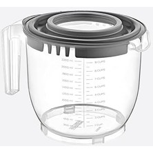 Home 2200 ml Kapaklı Mikser Kabı, Kaydırmaz Tabanlı ve Kulplu, Dayanıklı ve Çok Yönlü Mutfak Aleti Pp Plastik