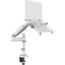 Bayou Nb H100-FP Amortisörlü 10"-17" Laptop Standı (Beyaz)