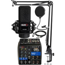 MX-2020 Solo Mix Condenser Mikrofon ve Kayıt Mixer Seti