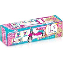 Wheels Furkan Toys 3 Tekerlekli Çocuk Scooter Frenli Sepetli Kız Modeli Pembe