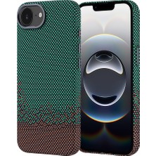 Butam Bilişim iPhone 17E Kılıf M-Safe Şarj Özellikli Karbon Fiber Görünümlü Zore Nekst Kapak - Yeşil