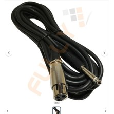 Epilons Fully G-526F 6.3mm Mono Erkek Dişi 5 Metre Siyah Mikrofon Ara Kablosu