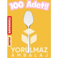 Yorulmaz Ambalaj 🥄 Şeffaf Plastik Kaşık 100 Adet – Dayanıklı, Hijyenik ve Ekonomik Kullan-At Kaşık