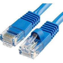 Tkz CAT605M 5 Metre Cat6 RJ45 Lan Kablosu Uçları Fabrikasyon Takılı Bilgisayar Modem Mavi Internet Ethernet Kablosu (5 Metre)