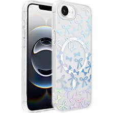 Giz Story iPhone 17E Kılıf M-Safe Şarj Özellikli Şeffaf Zore Folk Sert Kapak - Fiyonk