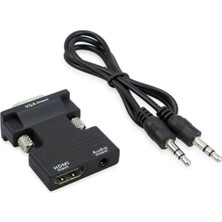 Ses Destekli HDMI To VGA Monitör Çevirici Dönüştürücü Adaptör